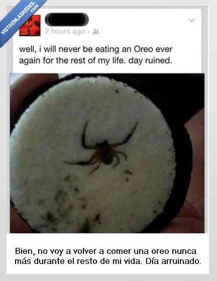 araña,no como tranquila nunca mas,oreo,dentro