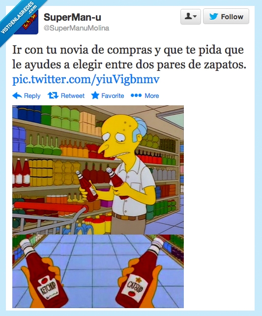 elegir zapatos,novia,catsup,ketchup,burns,los simpsons