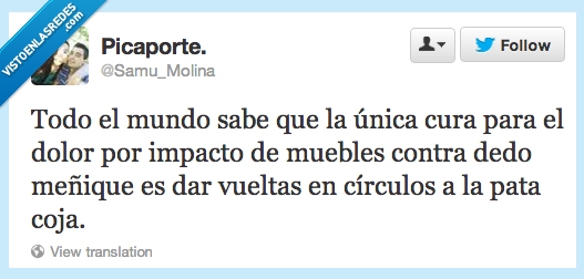 Dolor,meñique,golpe,saltar,vueltas,cura