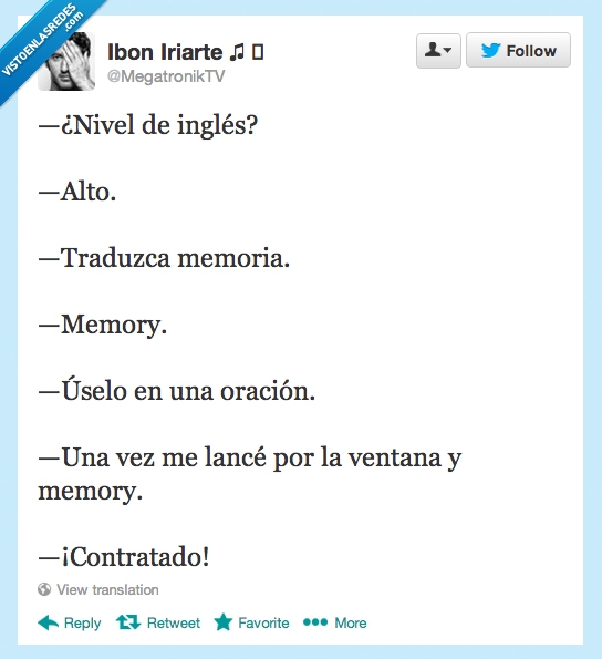 memory,nivel,inglés,Contratado,me morí