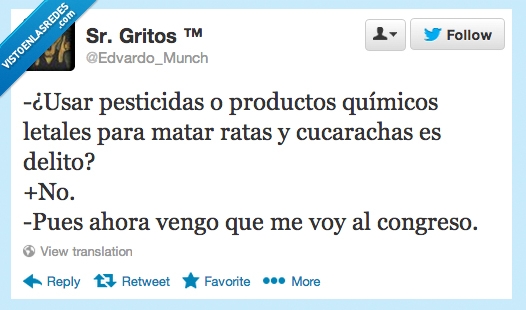 matar,cucaracha,rata,pesticida,congreso