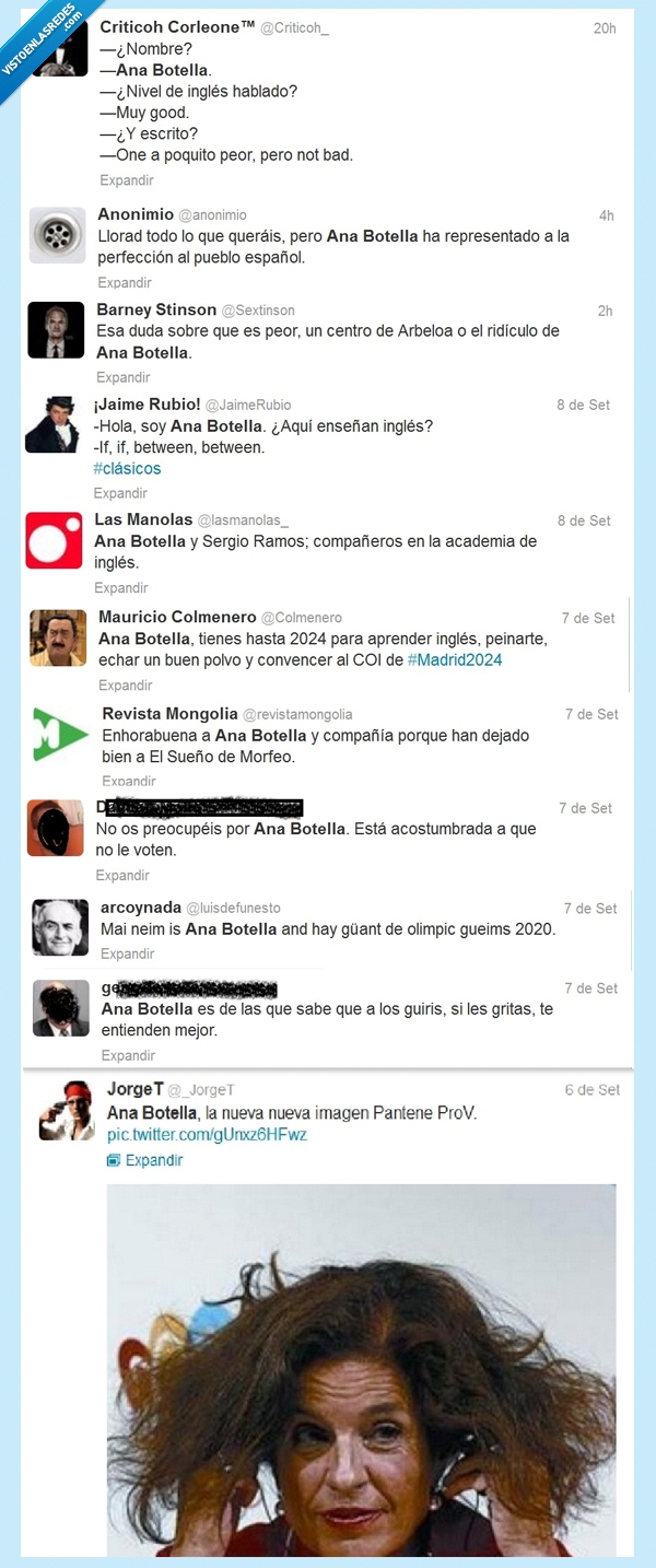 Ana botella,ridiculo,olimpiadas,madrid2020,pantene,inglés