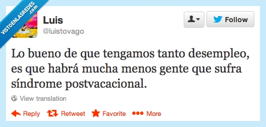 sindorme postvacacional,parte positiva,desempleo