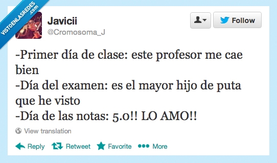 amar,odiar,examen,bien,cae,profesor,aprobar,cinco,nota