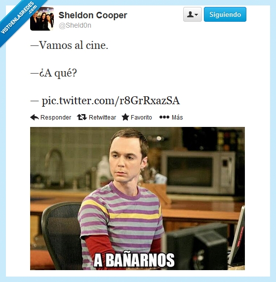 sheldon,bañarse,cine,invitacion,tonteria,preguntar