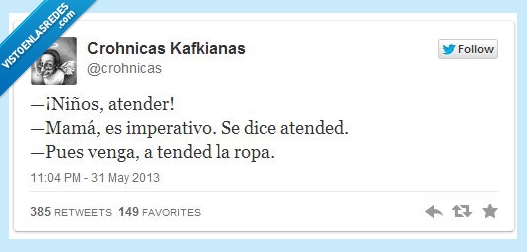 imperativo,Atender,La ropa