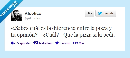 opinión,pizza,pedir,diferencia