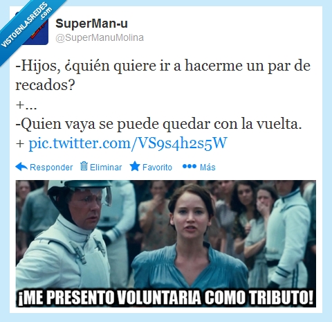 la compra,hijos,los juegos del hambre,recados,madre