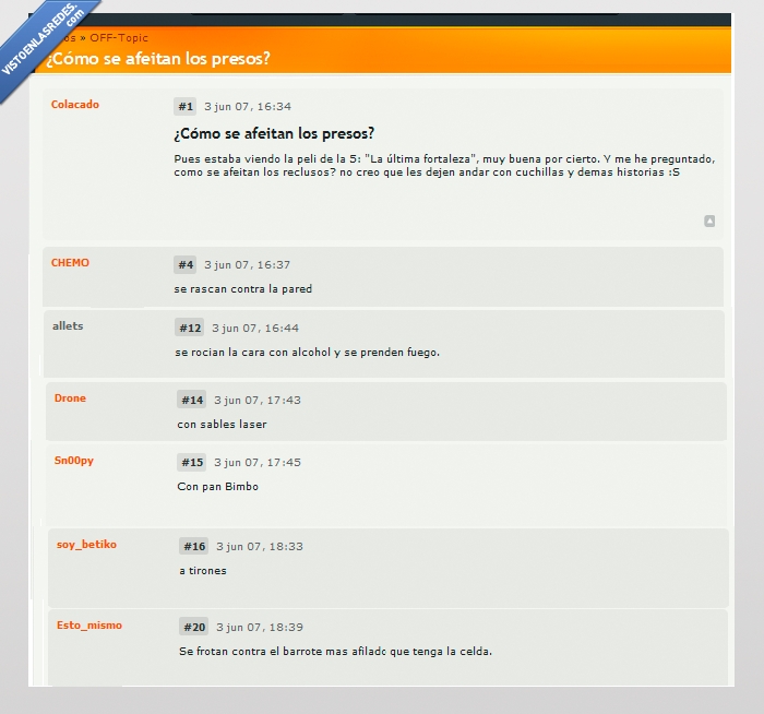 pan bimbo,afeitan,tonterías,foro,presos