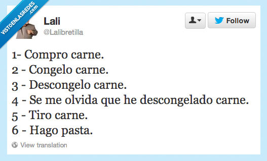 pasta,tirar,olvidar,descongelar,carne