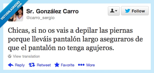 roto,agujero,largo,pantalon,peludas,pelos,piernas,depilar,chicas