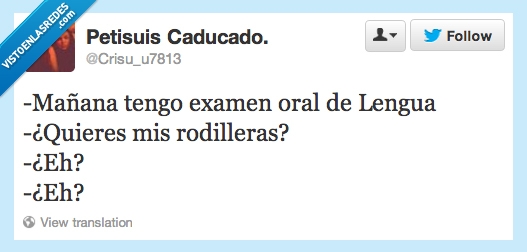 rodilleras,confusion,oral,lengua,examen