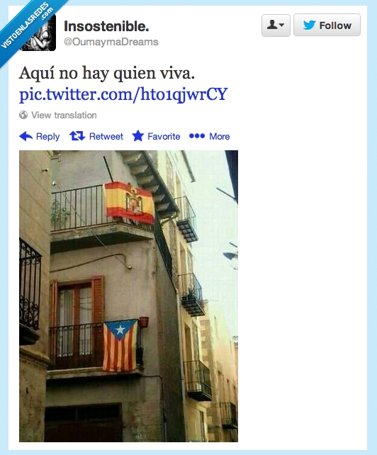 bandera,estelada,independentista,catalana,cataluña,españa,española,aguilucho,casa,bloque,piso,pelea