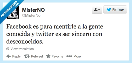 Fecebook,Twitter,deconocidos,pura verdad,mentira,conocidos