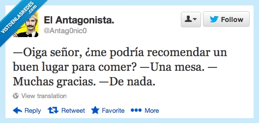 consejo,recomendar,mesa,sitio,comer,gracias,buen sitio