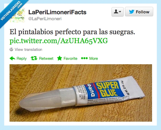 pintalabios,perfecto,suegra,superglue,super glue,pegamento,labios,callar