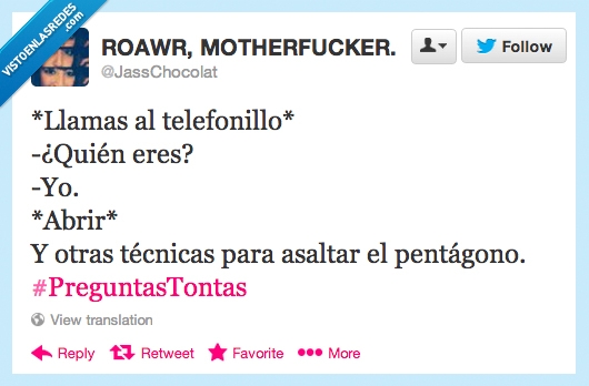 timbre,típico,soy yo,preguntas tontas,pentágono,asaltar,telefonillo