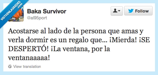acosador,despertar,ventana,regalo,dormir,verla,amor,amas,amar,persona,acostar,lado