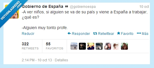 Gobierno de España,twitter,trabajo,paro,inmigrante,venir,trabajar