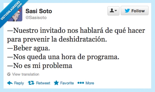 problema,invitado,deshidratación,beber,hora,agua,programa,no
