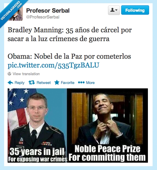 premio,Nobel de la Paz,Manning,cárcel,Obama