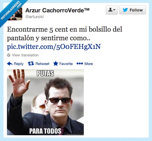 pantalon,encontrar,arturoki,charlie sheen,Millonario,dinero,centimo