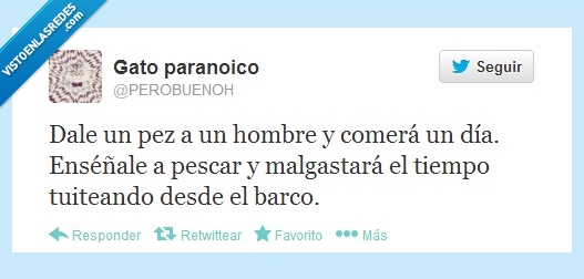 hombre,caña,pescar,comer,enseñar,tuitear,barco