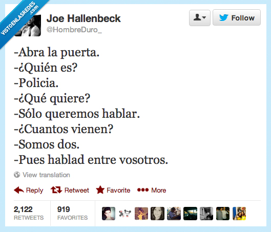 vosotros,entre,dos,hablar,policia,puerta,abra,abrir,abre