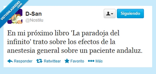 Libro,infinito,paradoja,andaluz,vago,siesta,anestesia,dormir