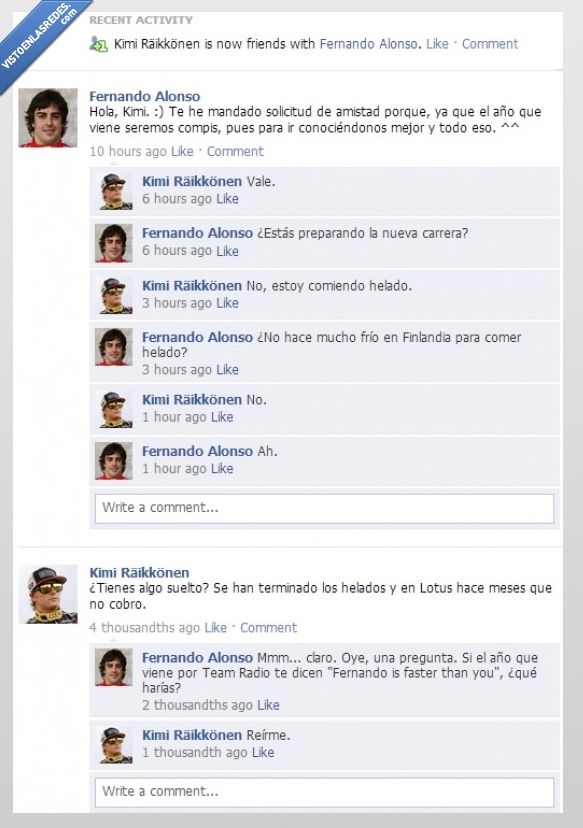 memedeportes,formula 1,ferrari,facebook,raikonen,fernando alonso