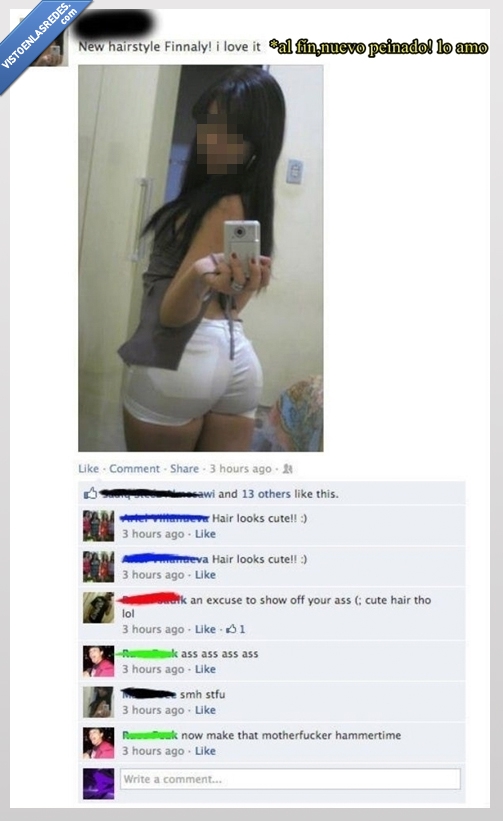peinado,excusa,pelo,corte,facebook,foto,trasero,enseñar