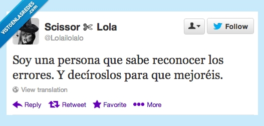 sincera,errores,twitter,mejorar,autoestima,ingenio,gracioso
