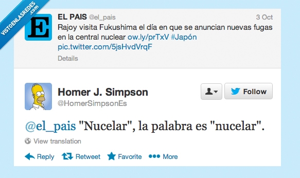 Simpson,Homer,El País,ortografía,twitter,nucelar,nuclear