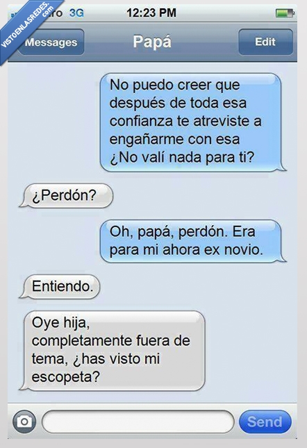 novio,engañar,papa,escopeta,cuernos,hija