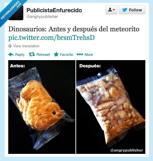 dinosaurios,galletas,meteorito,destrucción,paquete,romper
