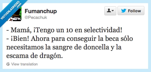 sangre,escama,dragón,doncella,beca,selectividad,mamá