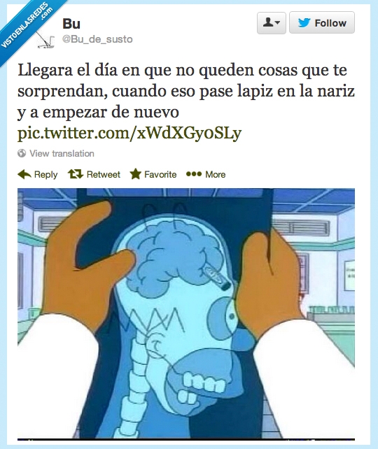 homer,lapiz,aburrido,meter,ilusion,cosa,sorprenda,sorprender,sorpresa,crayola,cera,cerebro,radiografia,simpson