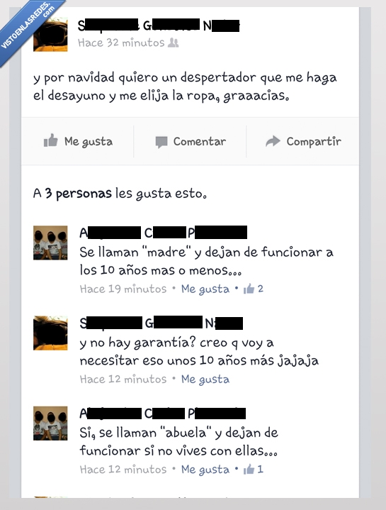 pedir,navidad,garantia,desayuno,ropa,elegir,despertador,abuela,madre