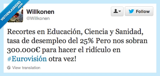 Recortes,eurovisión,sanidad,ciencia,España,españoles,gastar,dinero