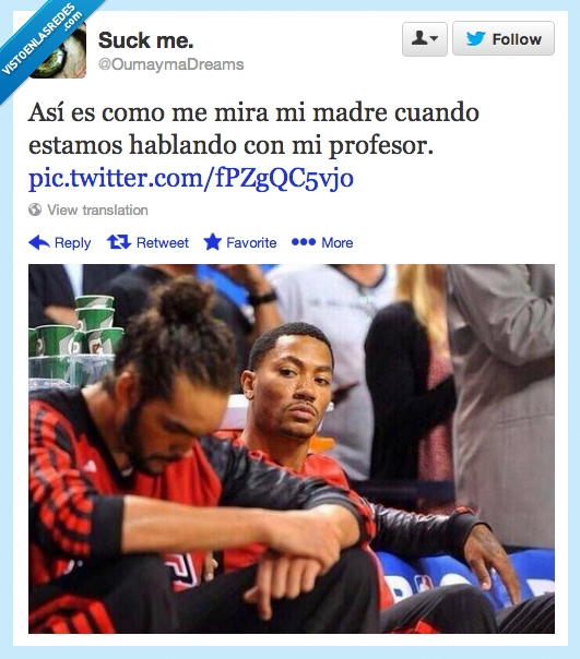 en casa cae colleja,profesor,reunion,joakim noah,derrick rose,nba,jugador,madre,mirada