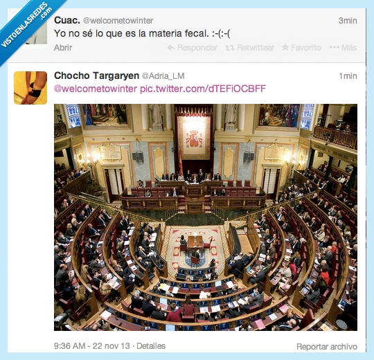 Congreso,Español,fecal,materia,imagen,twitter
