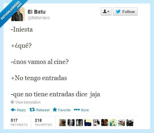 calvo,no tiene pelo,chiste,entradas,iniesta,cine