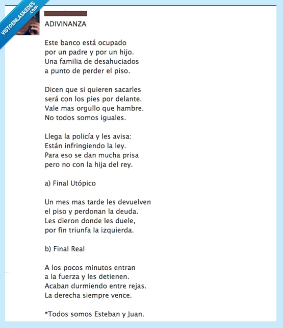 Poesía,Izquierda,Derecha,Adivinanza,banco,ocupado,crisis