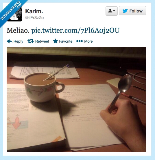 meliao,confundir,error,empanaera,equivocacion,cuchara,boli,café,Estudiar