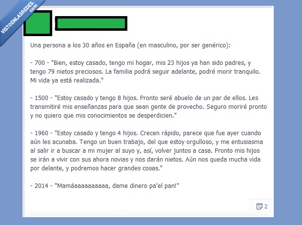 facebook,España,crisis,mama,comprar,pan,dinero,pedir,hijo,familia,nieto,años