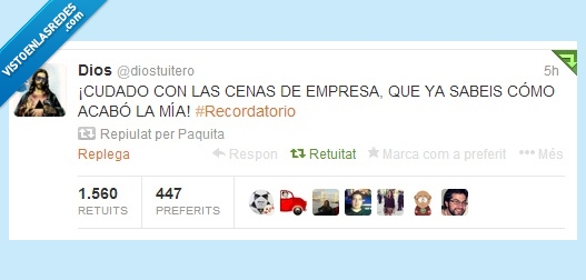 dios,diostuitero,twitter,cena,empresa,jesus,jesucristo,navidad,judas,traición