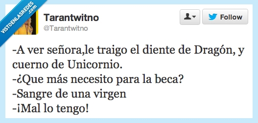Beca,señora,dragon,unicornio,sangre,virgen,imposible