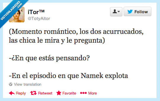 romantico,cama,acurrucados,chica,pregunta,mira,pensando,piensas,pensar,episodio,bola de dragon,namek,explota,dragon ball