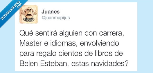 master,carrera,regalos,Belen Esteban,navidades,libro,licenciado,envolver