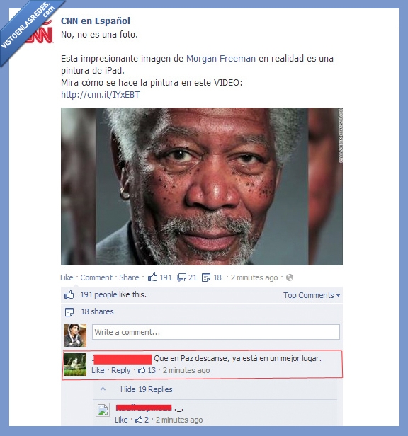 cnn,morgan freeman,se equivoco de nigggga,facebook,mandela,dibujo,ipad